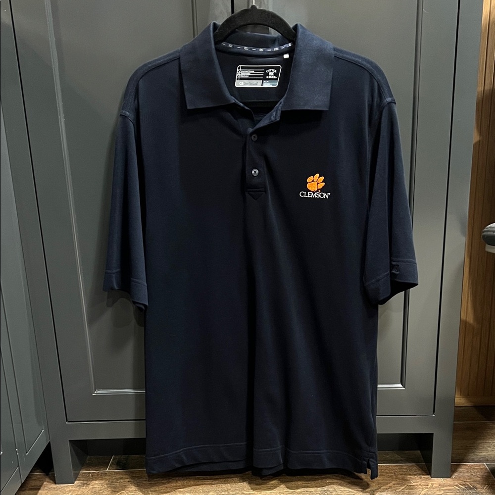 Cutter & Buck Navy Polo Shirt with Orange Logo
